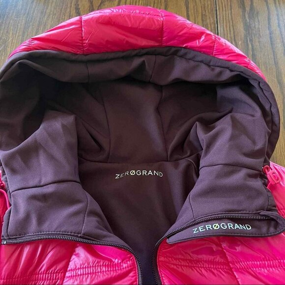 NWT Cole Haan Women's Zerogrand Warm Reversible Pinot-Pink Hooded Jacket Size XS - Picture 9 of 12